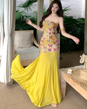 Summer long dress package hip dress for women
