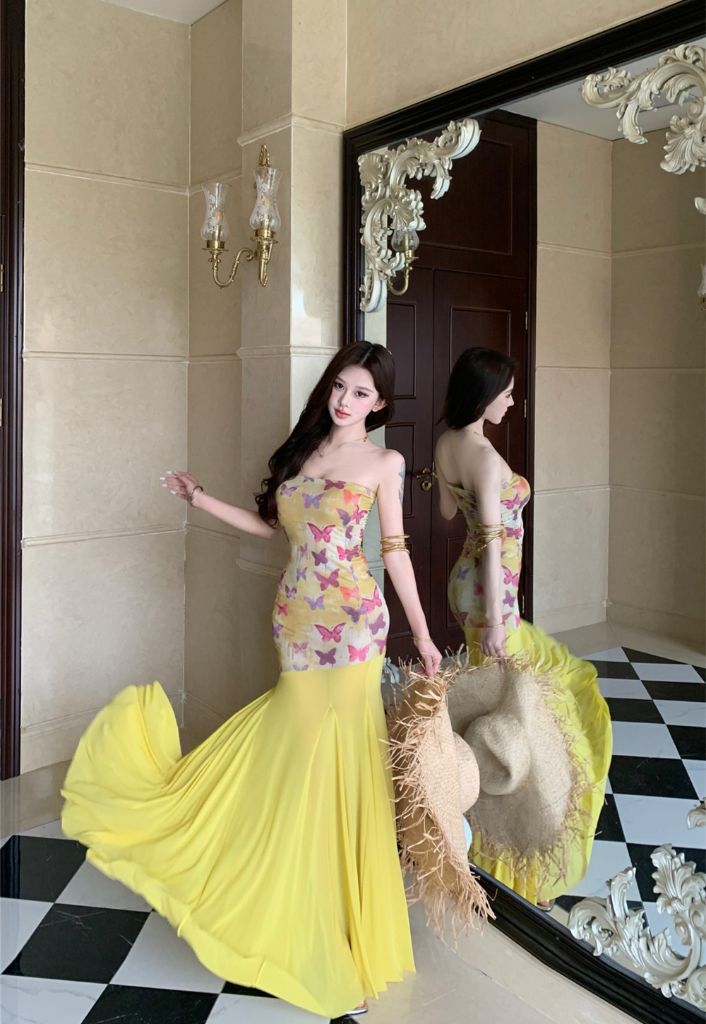 Summer long dress package hip dress for women