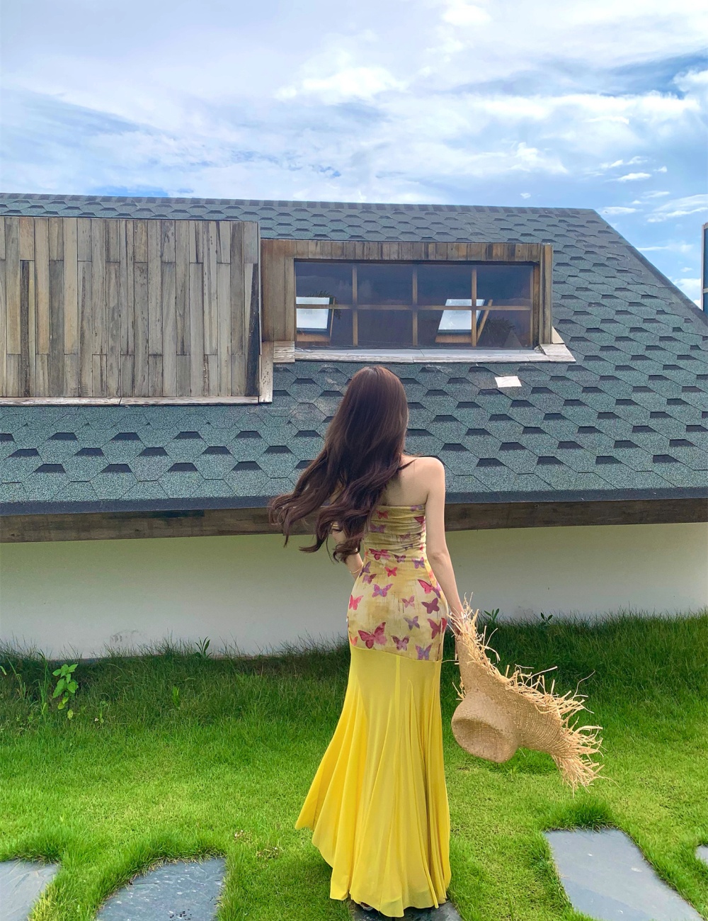 Summer long dress package hip dress for women