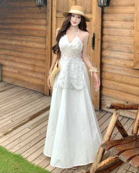 Summer strap dress France style long dress for women