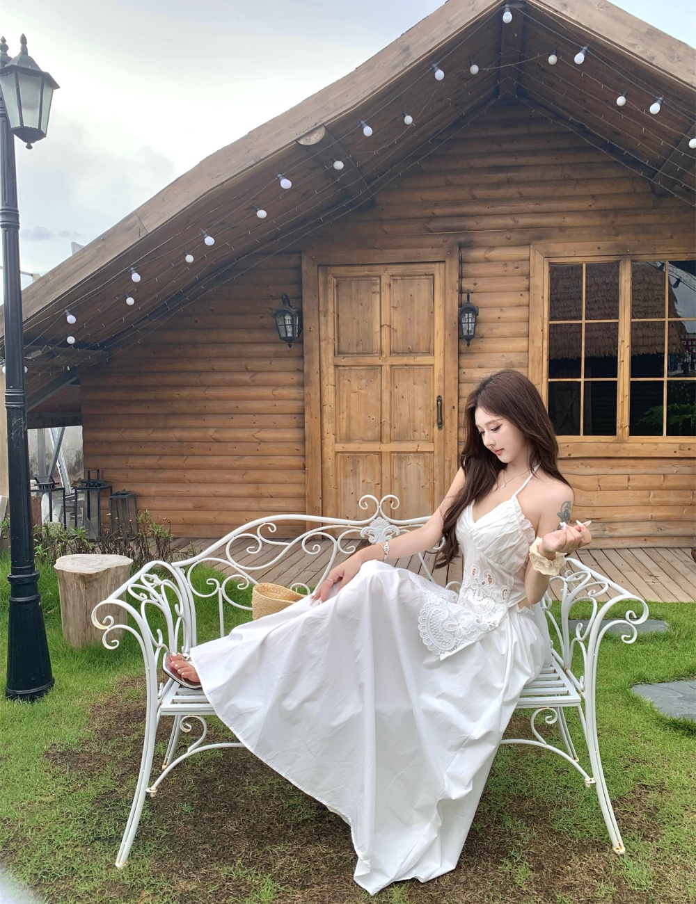 Summer strap dress France style long dress for women