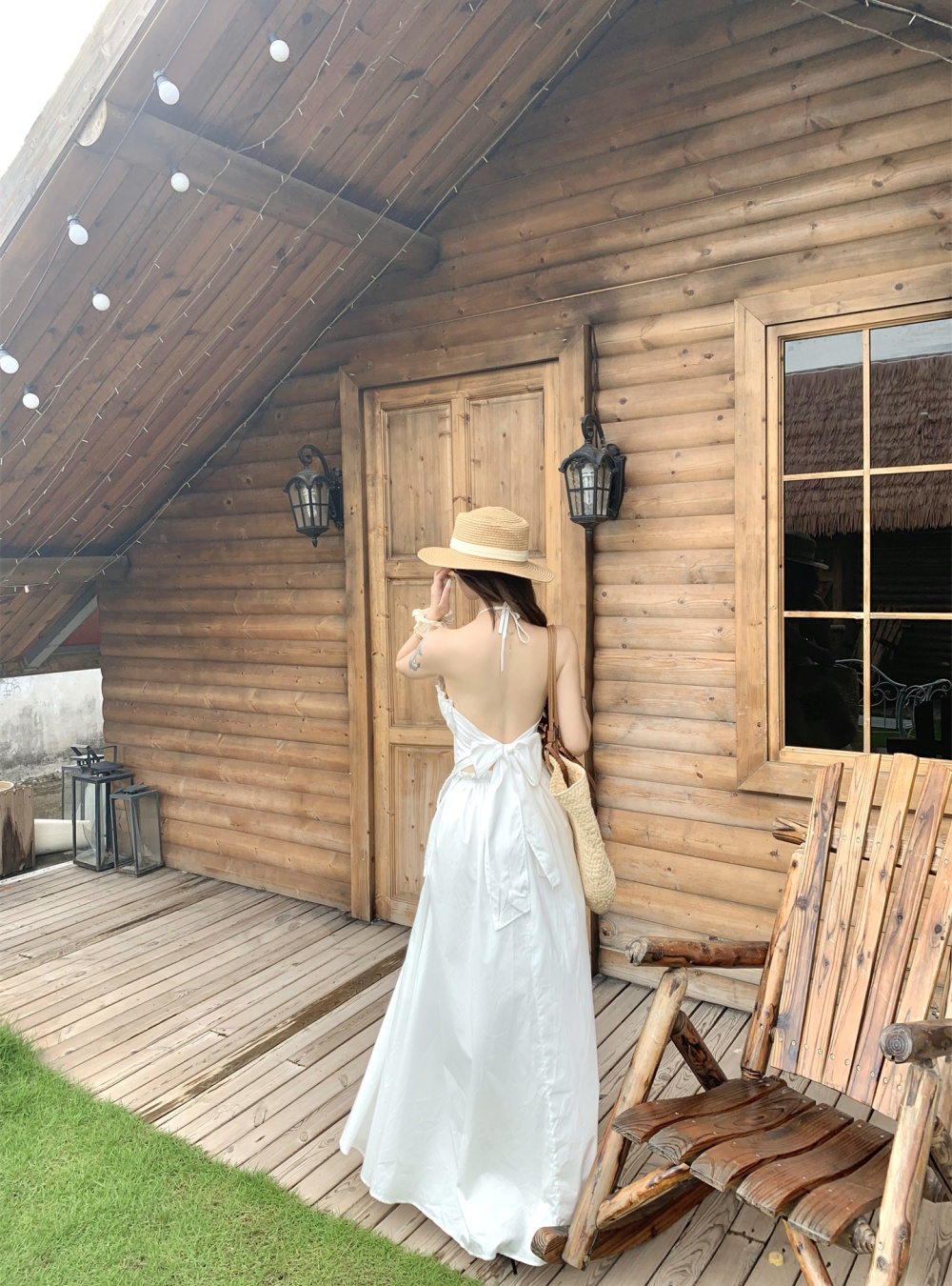 Summer strap dress France style long dress for women
