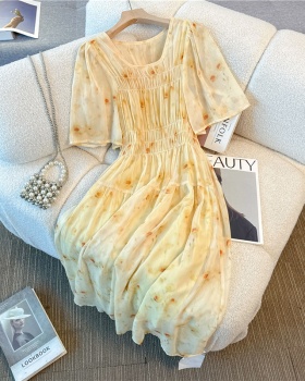 Soft was white long dress Korean style dress
