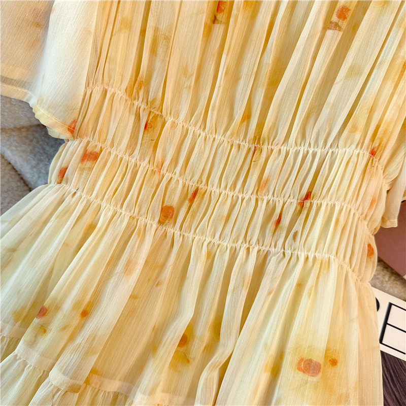 Soft was white long dress Korean style dress