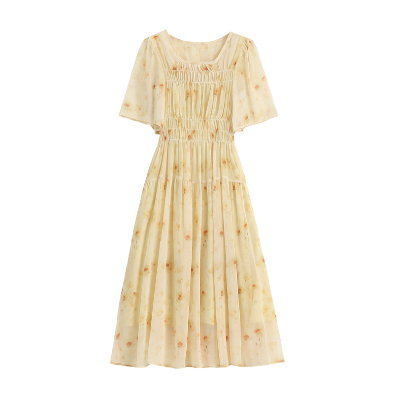 Soft was white long dress Korean style dress