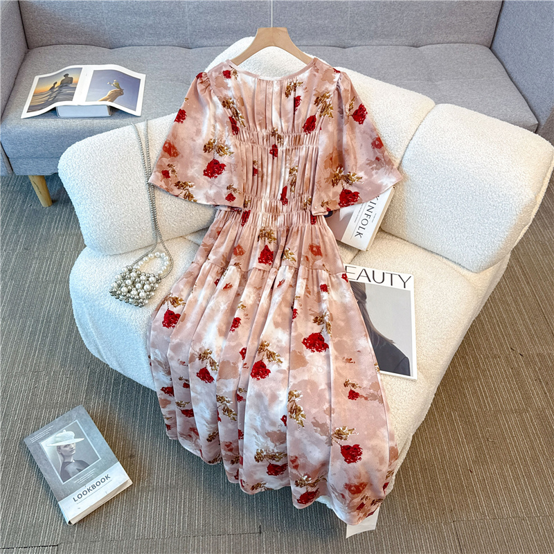 Slim large yard high waist dress for women