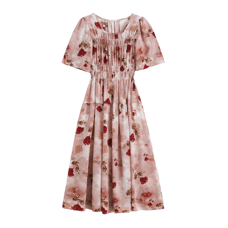 Slim large yard high waist dress for women