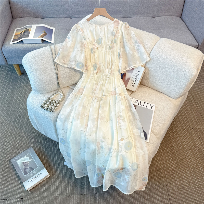 Glaze large yard high waist slim jacquard dress