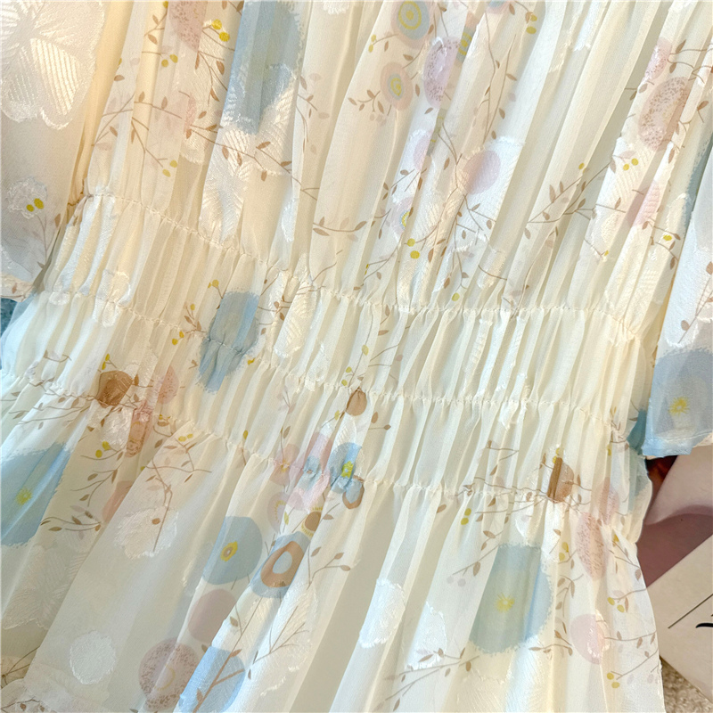 Glaze large yard high waist slim jacquard dress