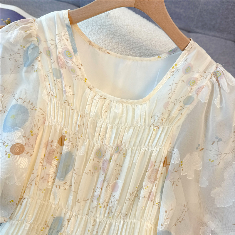 Glaze large yard high waist slim jacquard dress