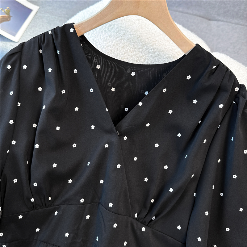 Slim high waist Korean style pinched waist dress