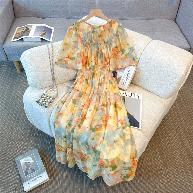 Light vacation Cover belly soft slim high waist thin dress
