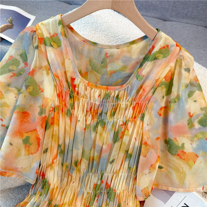 Light vacation Cover belly soft slim high waist thin dress