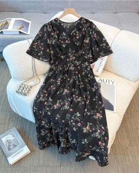 V-neck Cover belly large yard long high waist dress