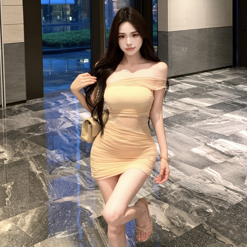 Gauze splice lace short hollow slim spicegirl dress