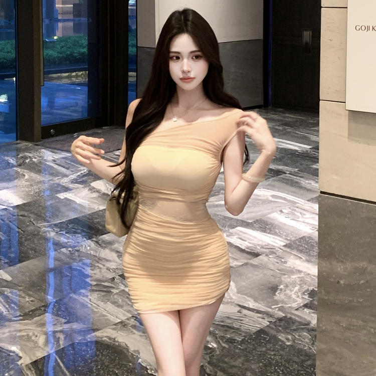 Gauze splice lace short hollow slim spicegirl dress