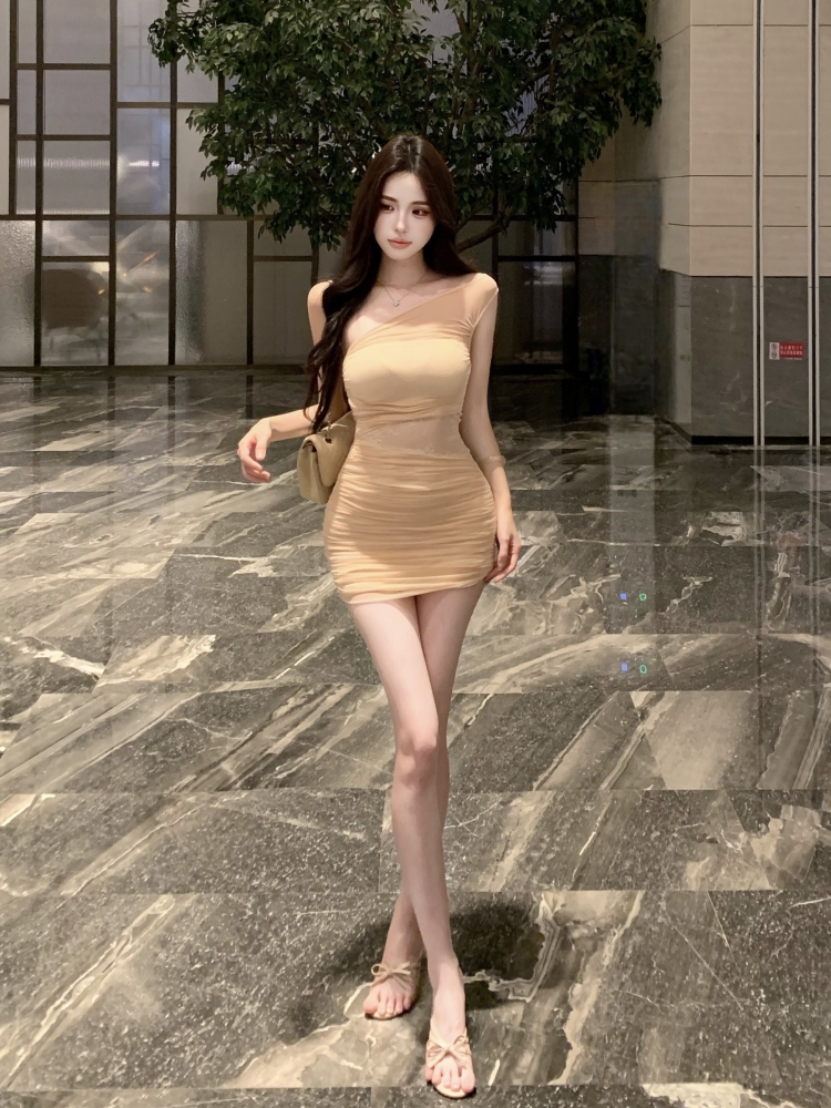 Gauze splice lace short hollow slim spicegirl dress