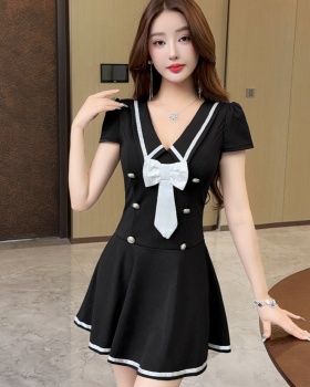 Low-cut Woolen dress sexy dress