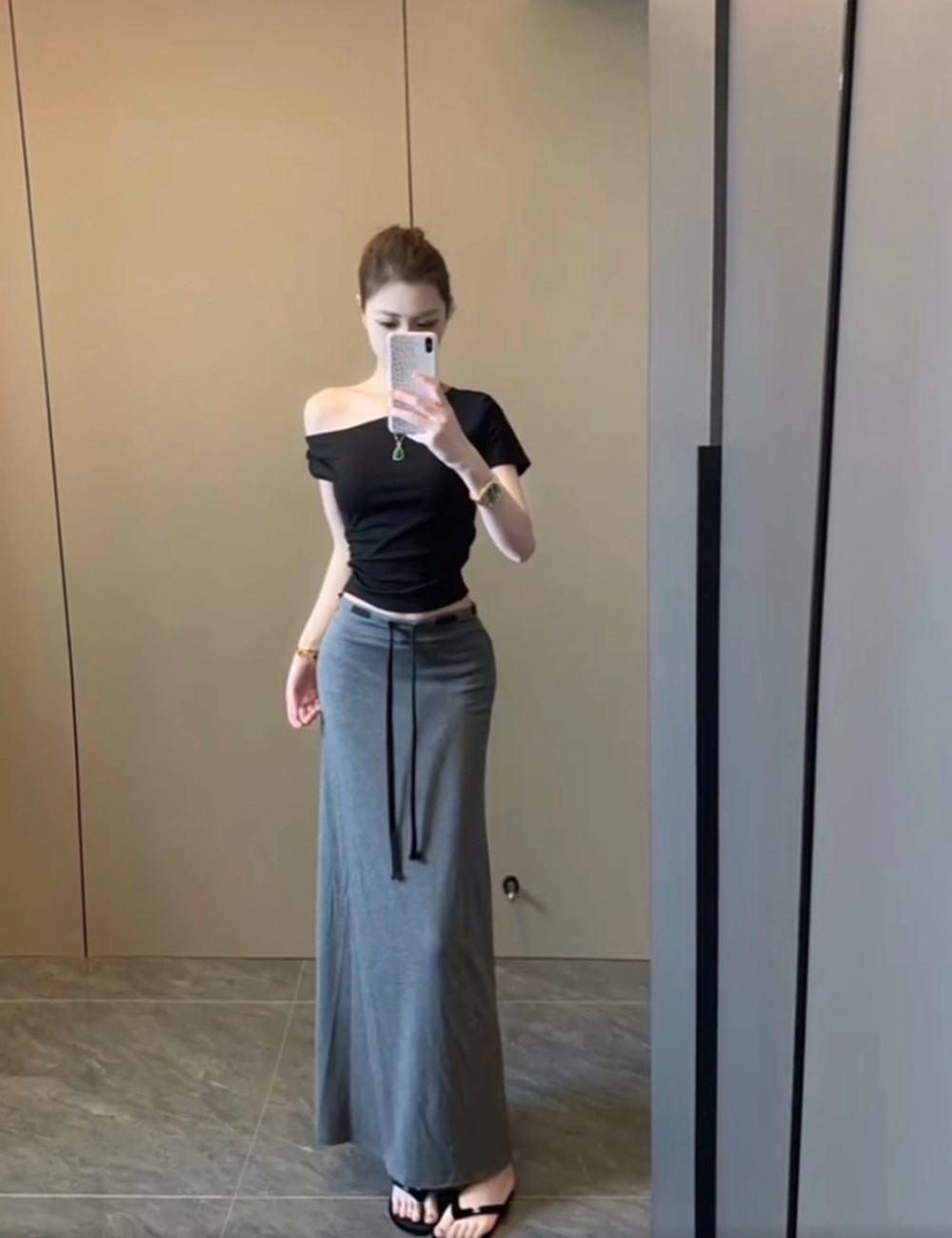 Spicegirl enticement skirt knitted T-shirt 2pcs set
