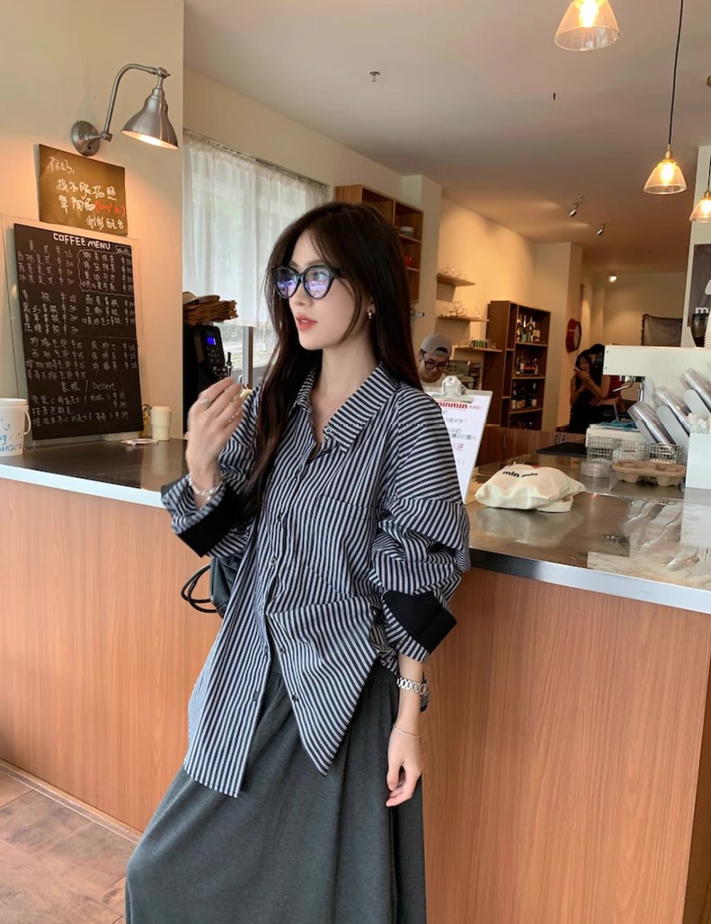Casual skirt temperament shirt 2pcs set for women