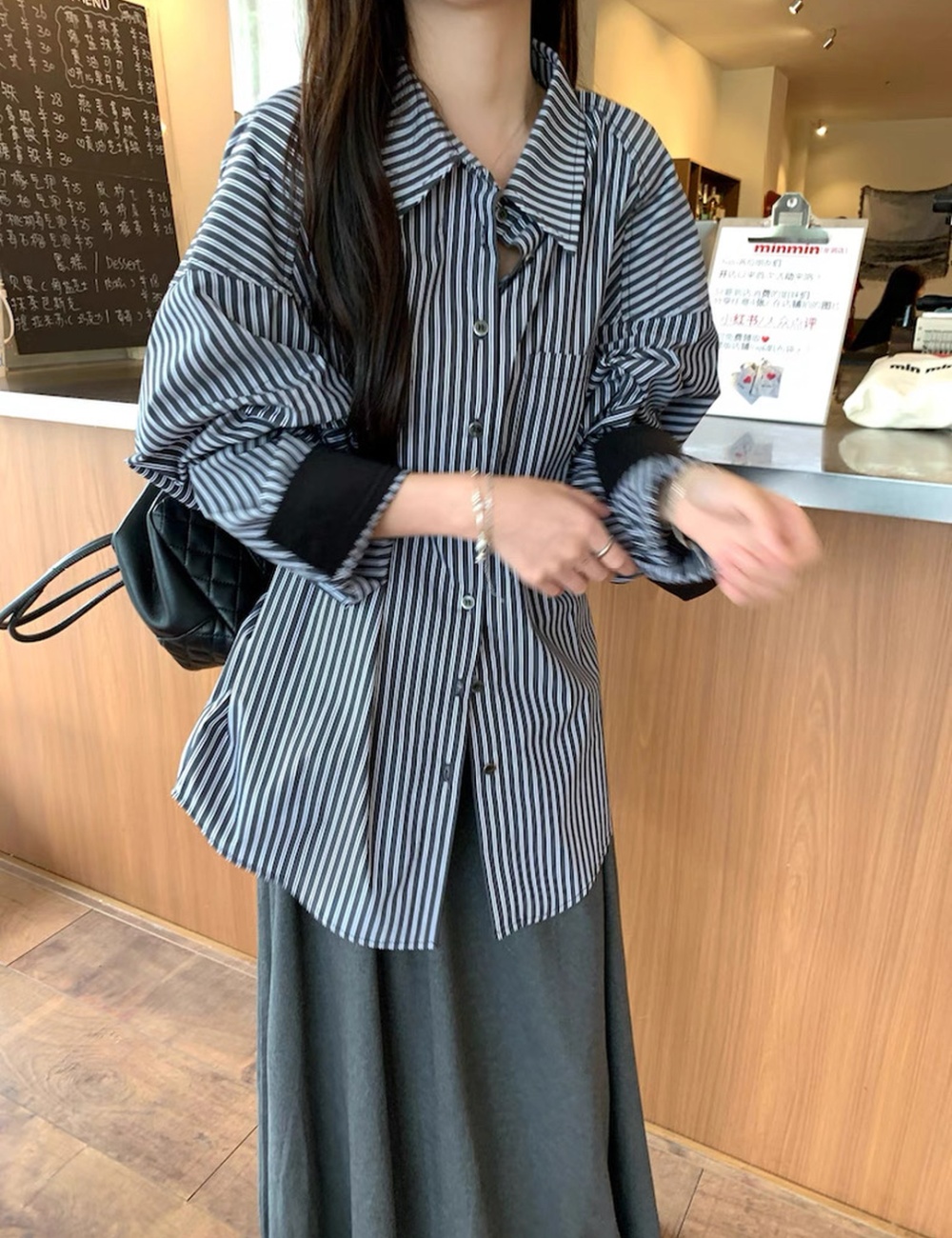 Casual skirt temperament shirt 2pcs set for women