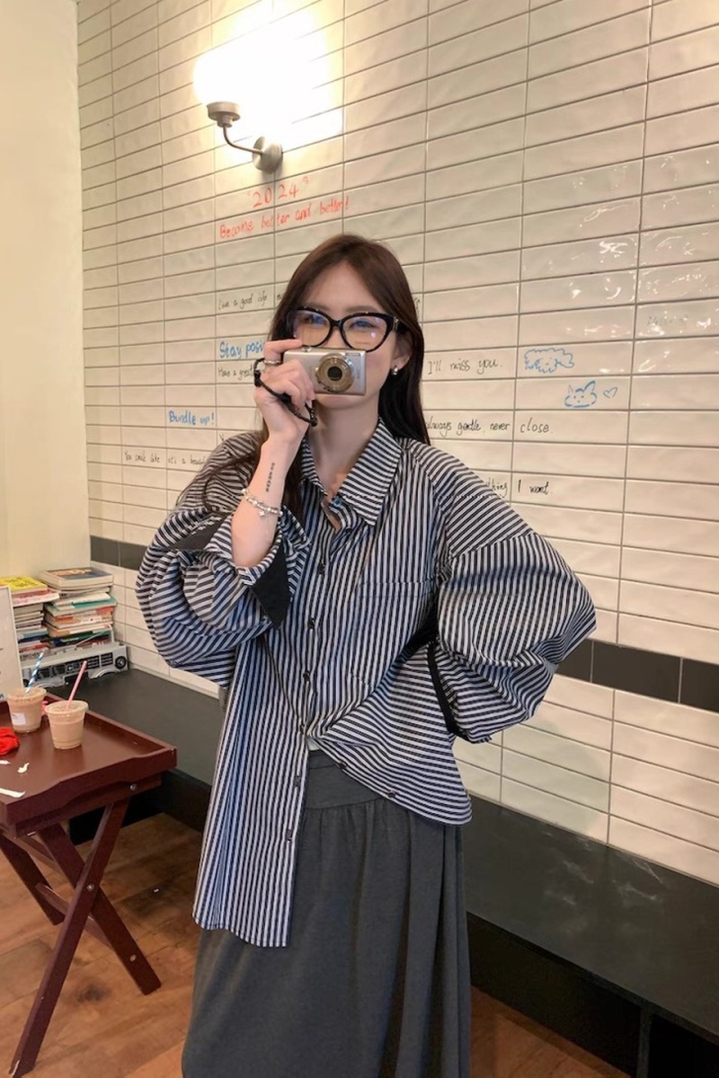 Casual skirt temperament shirt 2pcs set for women