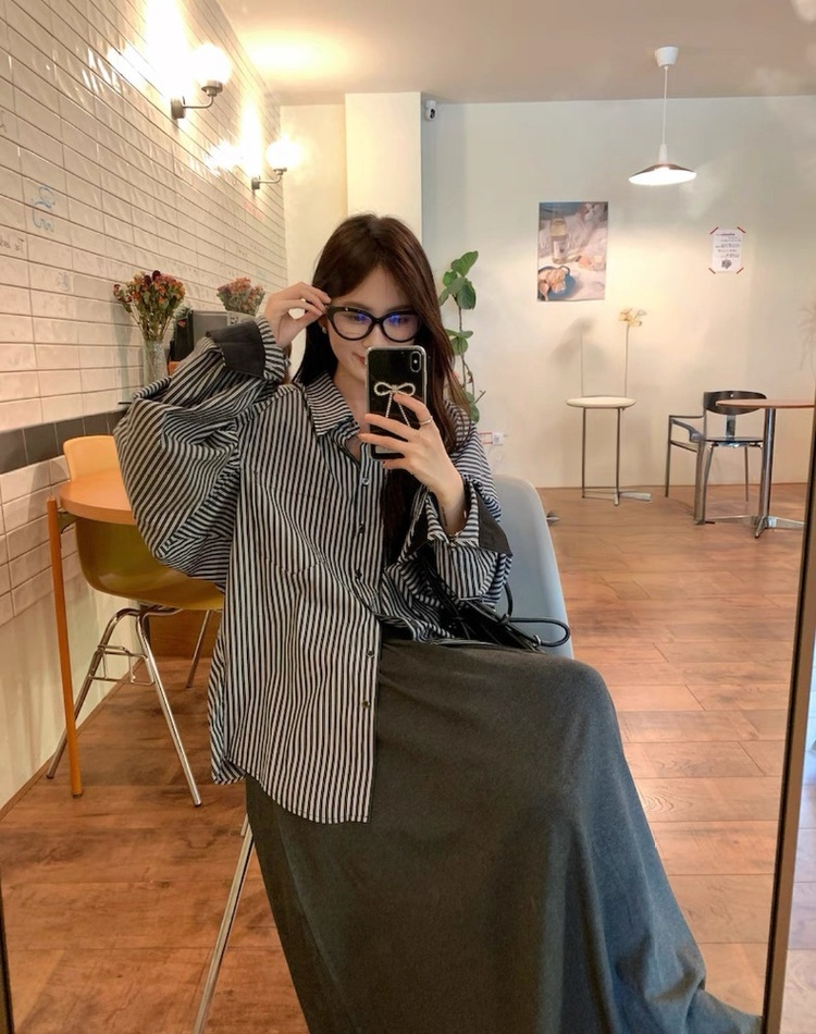 Casual skirt temperament shirt 2pcs set for women