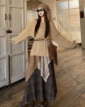Travel sweater national style skirt 2pcs set for women