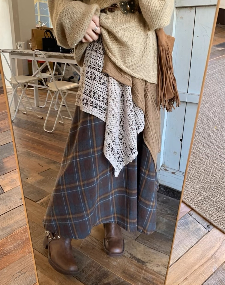 Travel sweater national style skirt 2pcs set for women