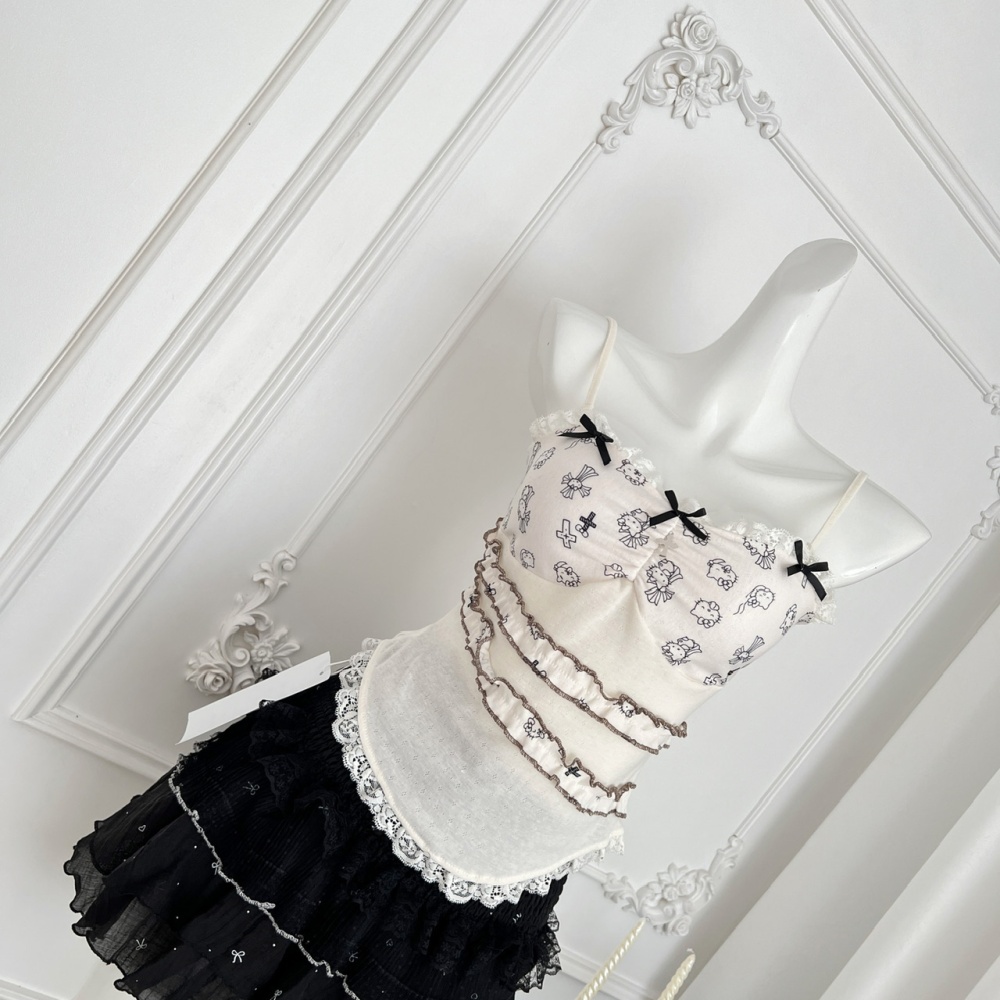Sling tops enticement short skirt a set for women