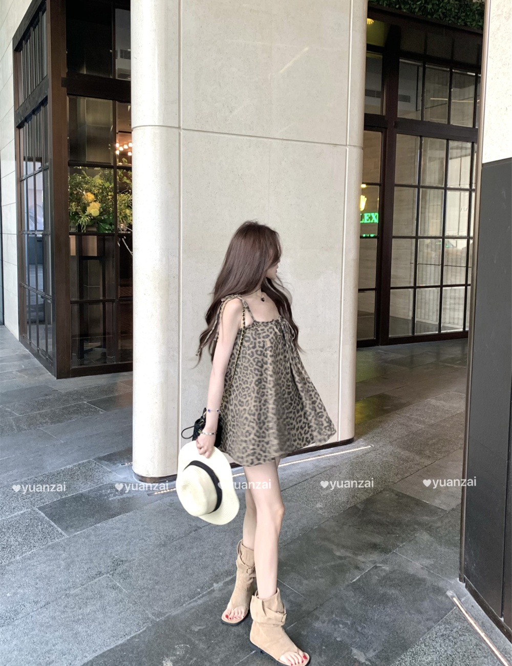 Leopard unique tops sling small shirt