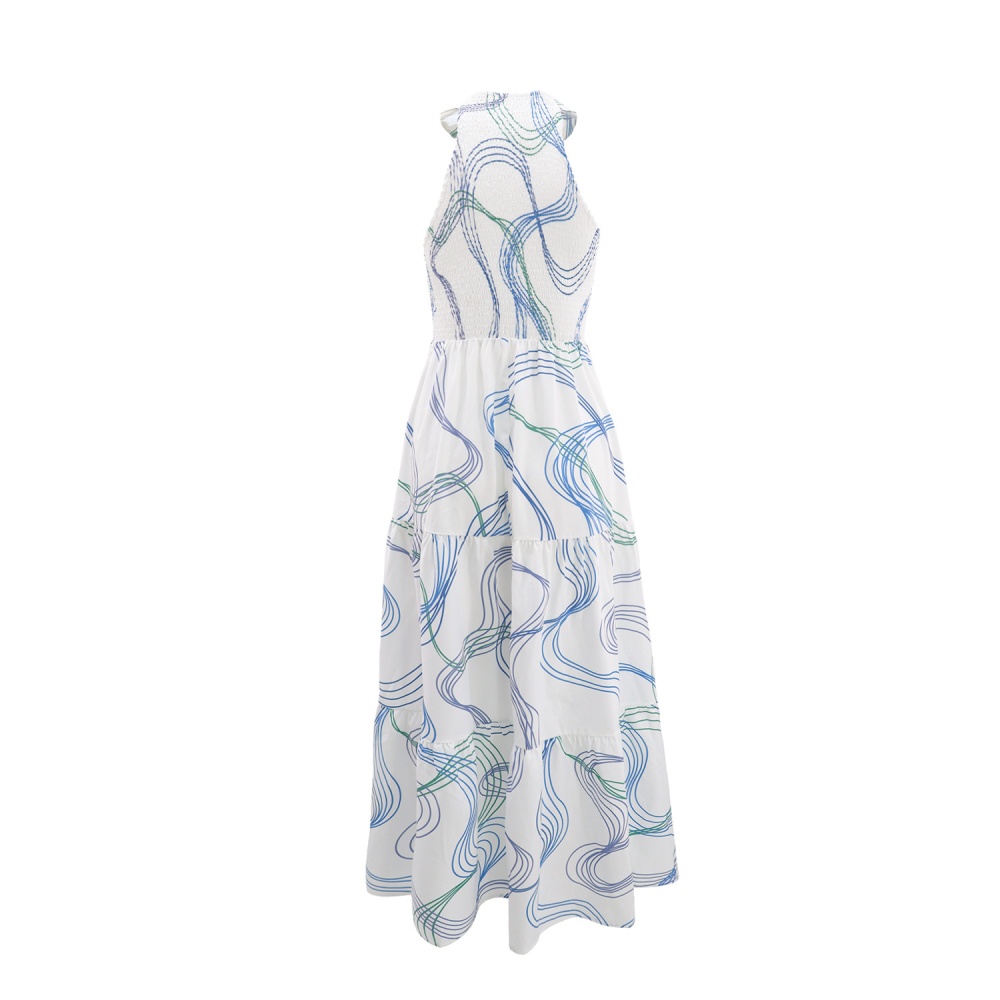 A-line halter sleeveless dress for women
