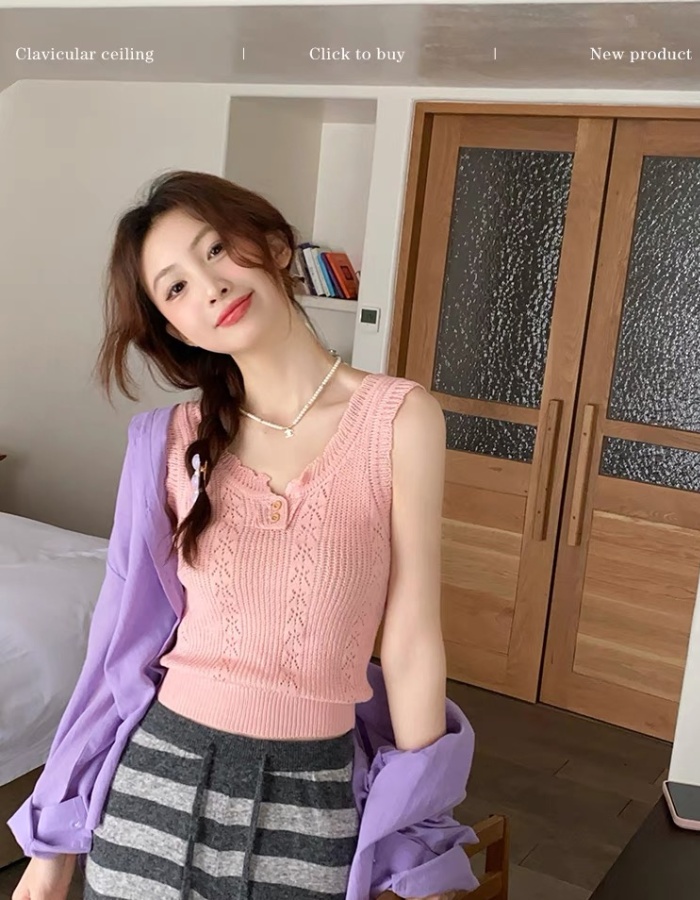 Wears outside vest sleeveless tops for women