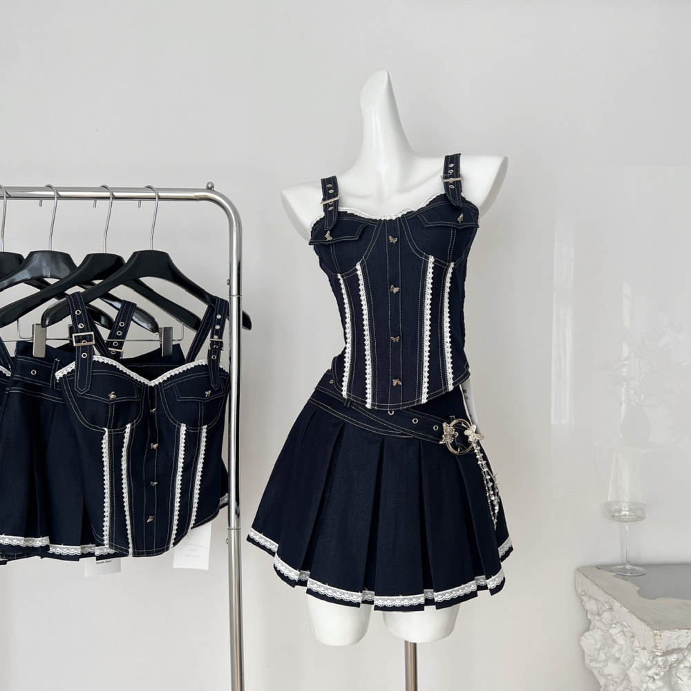 American style summer slim skirt denim enticement tops