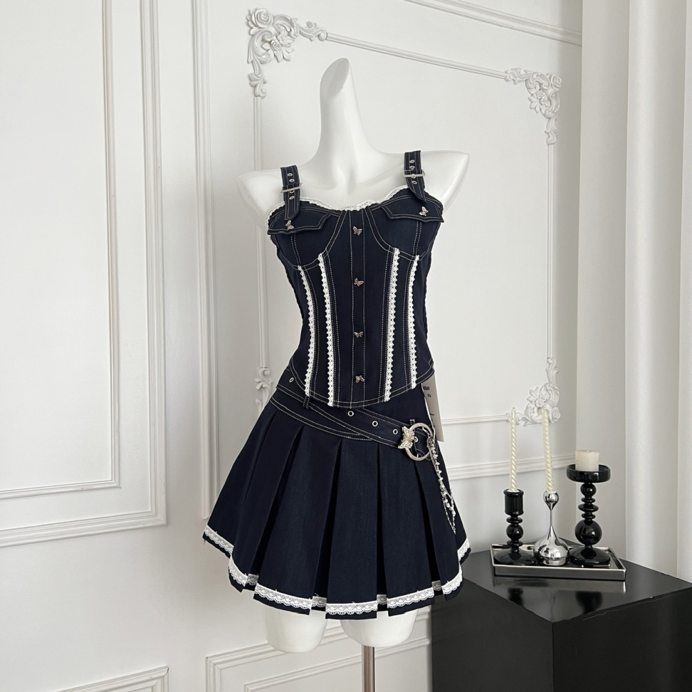 American style summer slim skirt denim enticement tops