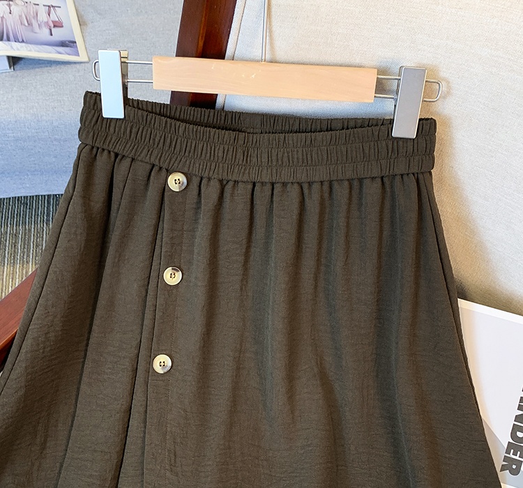 Five tenths wide leg ice silk short slim summer culottes