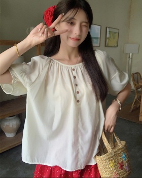 Puff sleeve summer France style niche unique tops for women