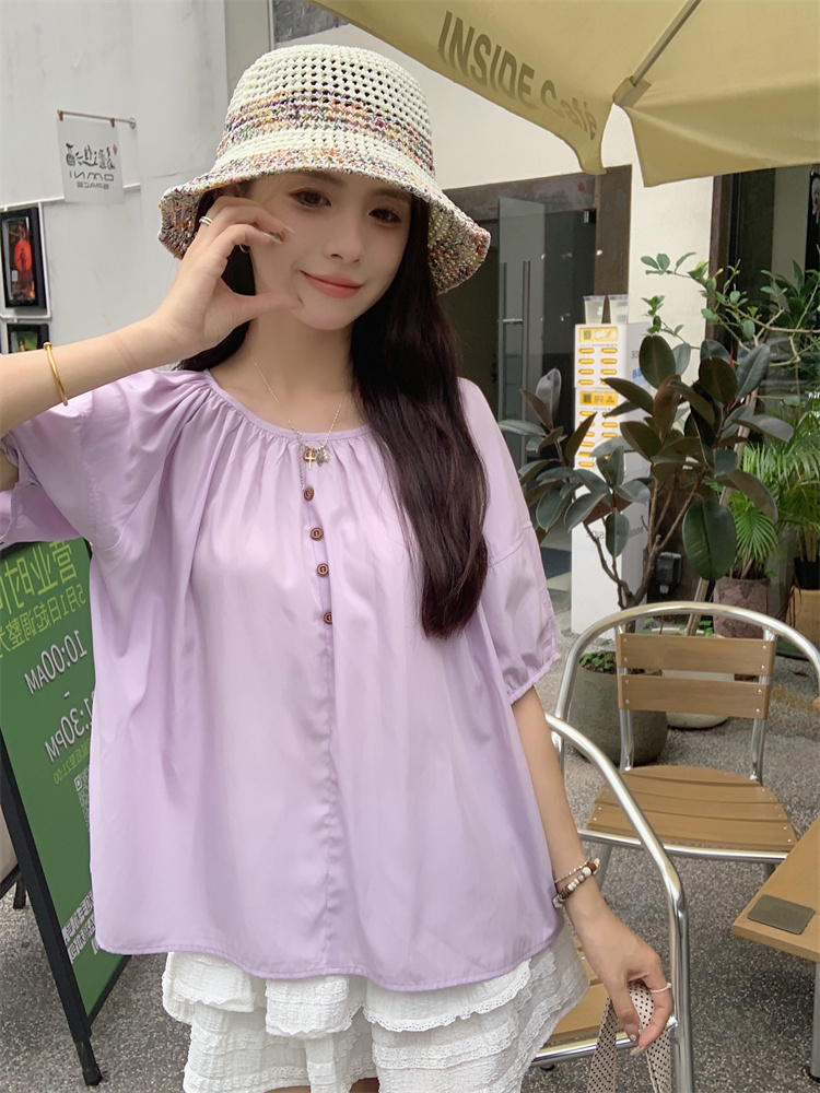 Puff sleeve summer France style niche unique tops for women