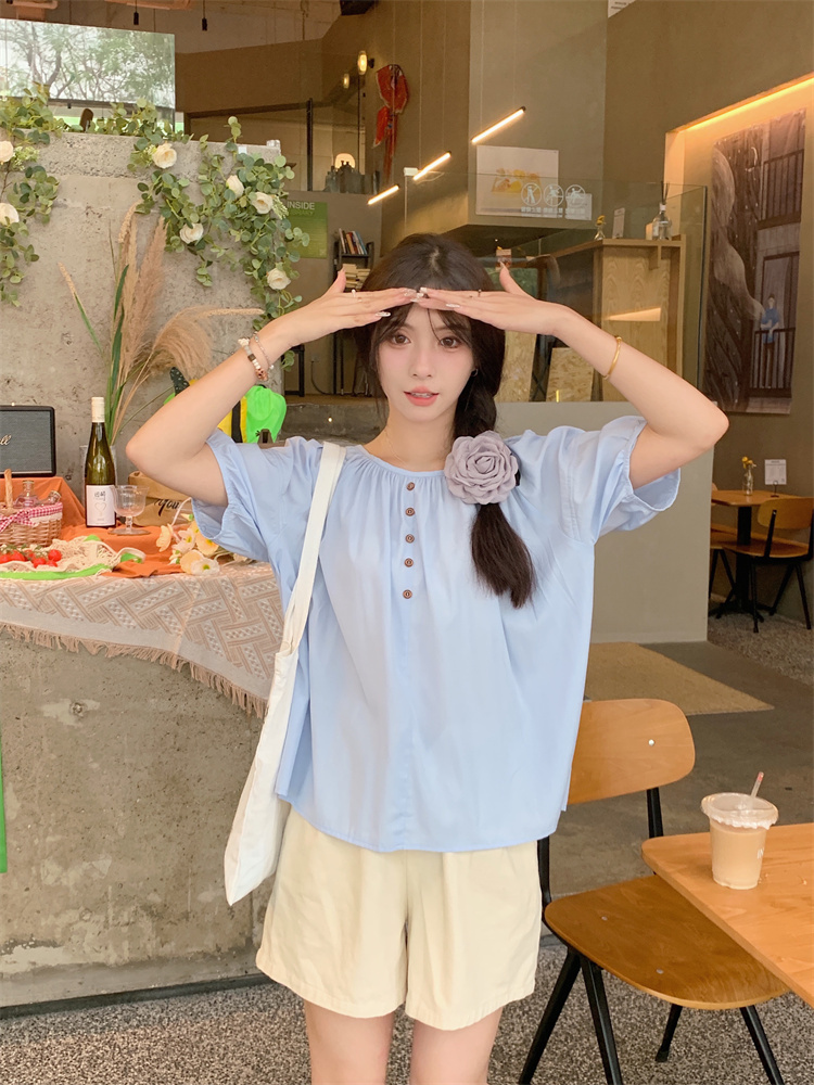 Puff sleeve summer France style niche unique tops for women