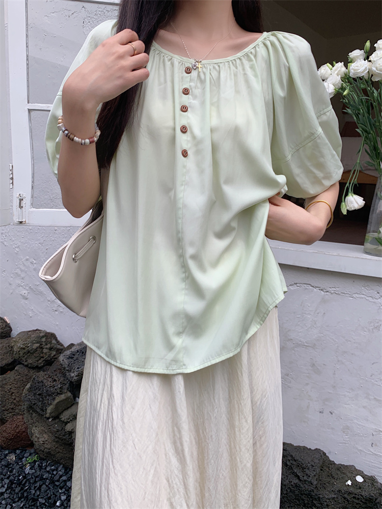 Puff sleeve summer France style niche unique tops for women