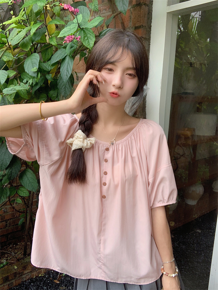 Puff sleeve summer France style niche unique tops for women