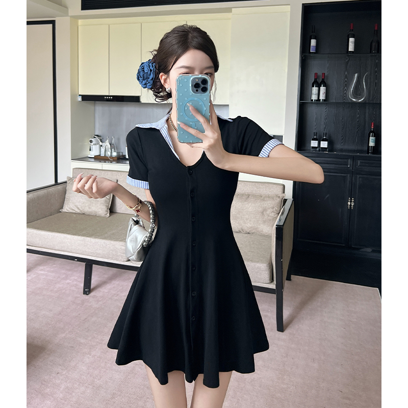 Enticement summer T-back V-neck Pseudo-two shirt