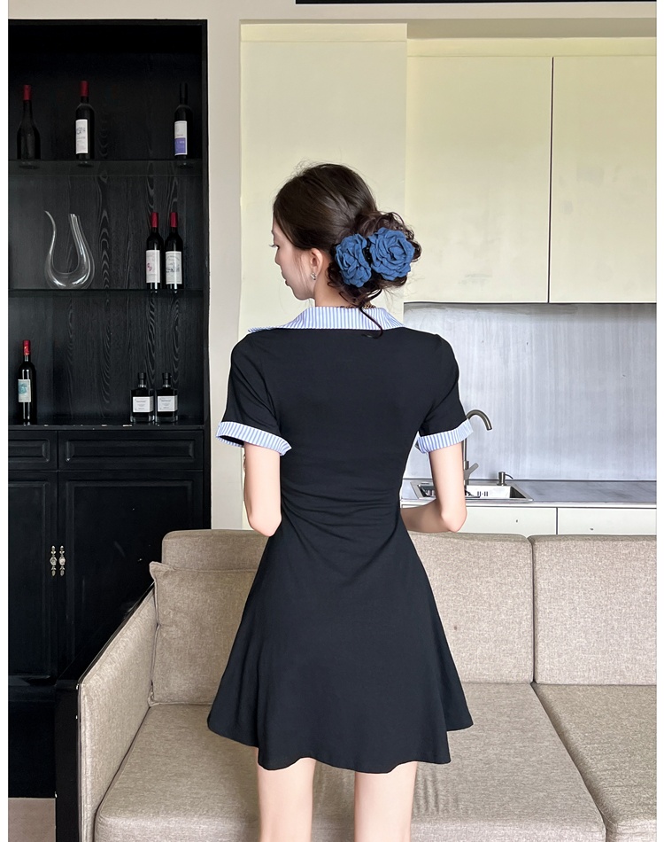 Enticement summer T-back V-neck Pseudo-two shirt