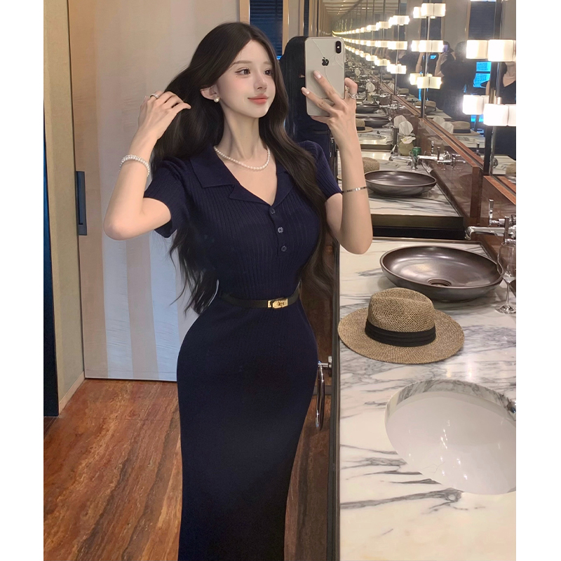 Temperament long dress France style dress for women