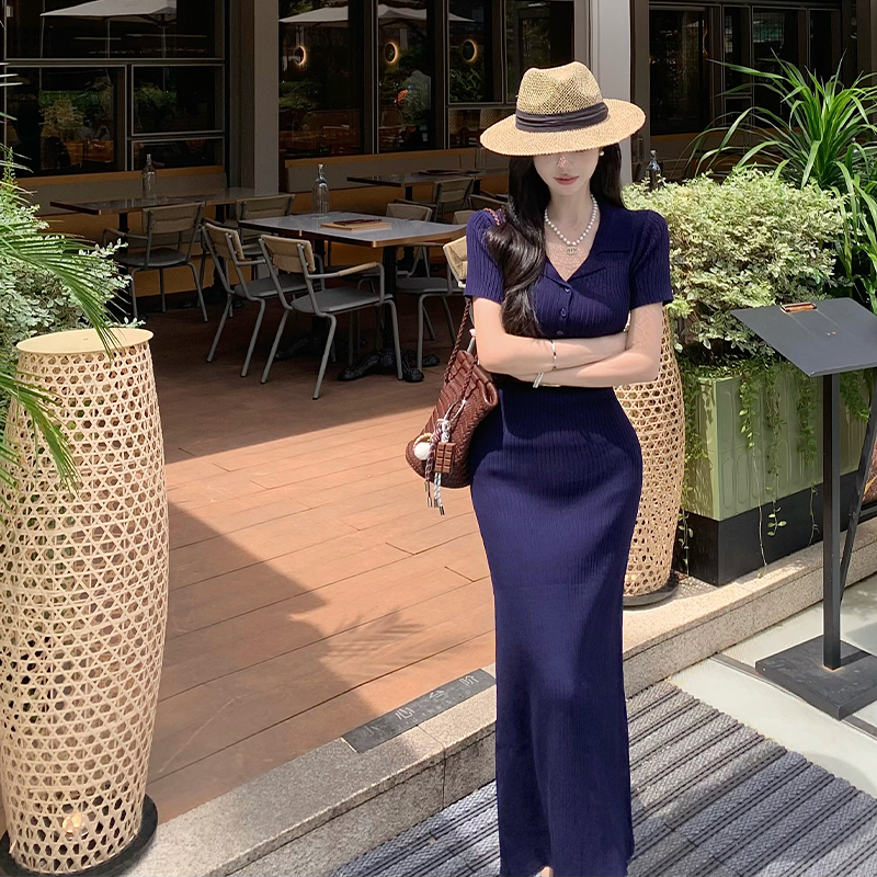 Temperament long dress France style dress for women