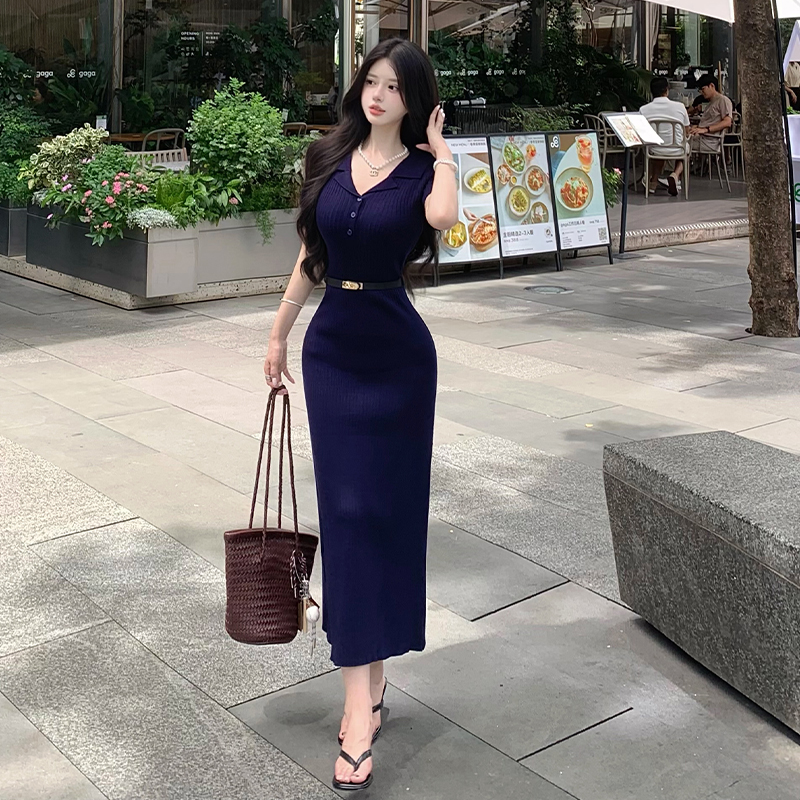 Temperament long dress France style dress for women