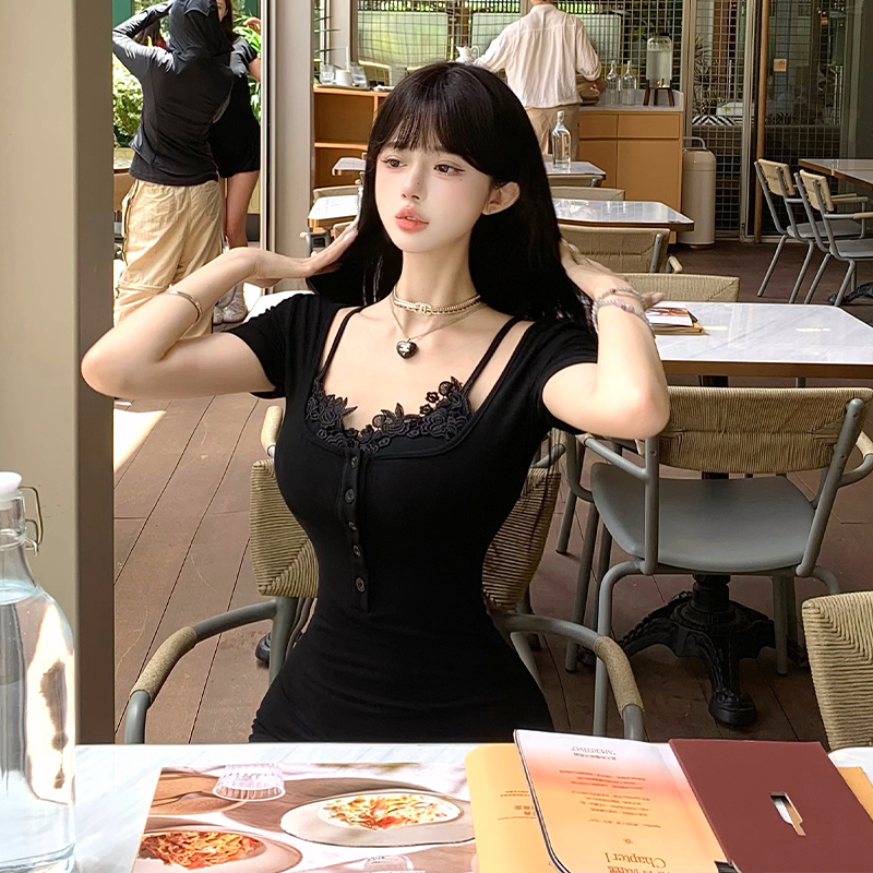 Mermaid France style dress U-neck long dress for women