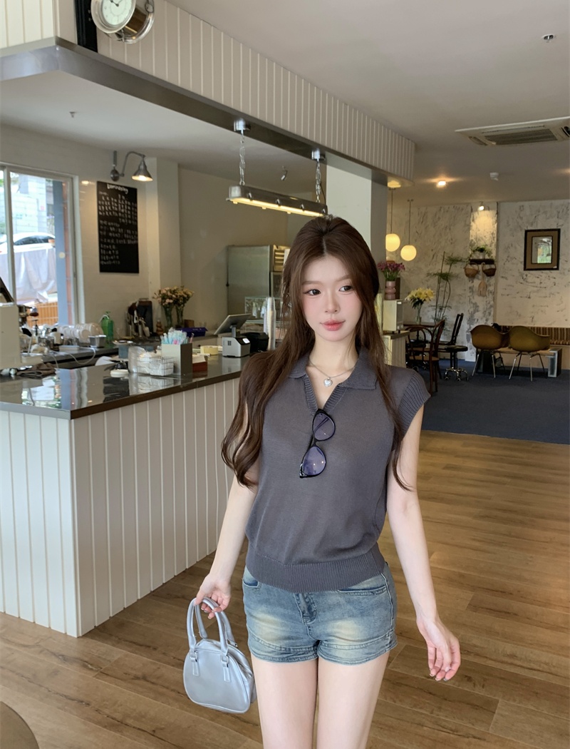 Loose all-match Casual tops slim short sleeve sweater