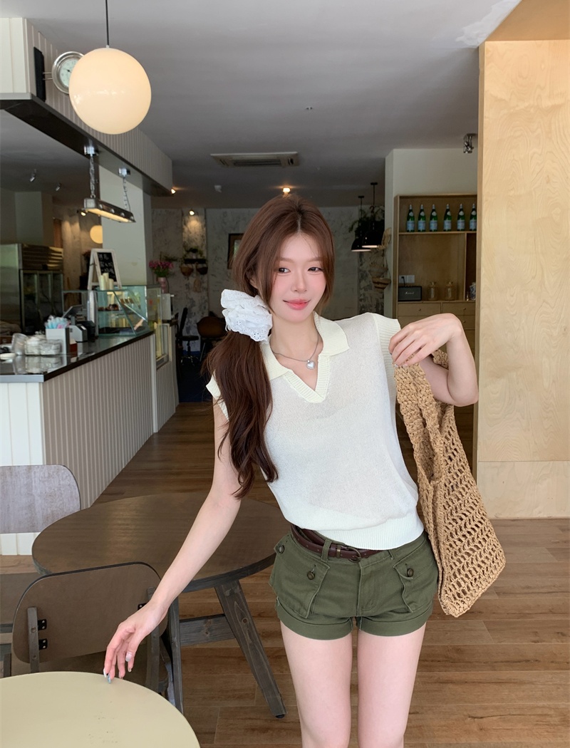 Loose all-match Casual tops slim short sleeve sweater