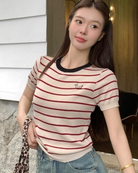 Spring and summer puppy T-shirt embroidery tops for women